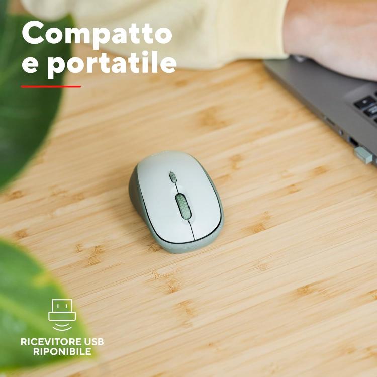 Trust Mouse Primo Kabellos Kompakt Beidhändig Optisch 1600 DPI Dunkel Matt Blau