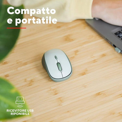 Trust Mouse Primo Kabellos Kompakt Beidhändig Optisch 1600 DPI Dunkel Matt Blau