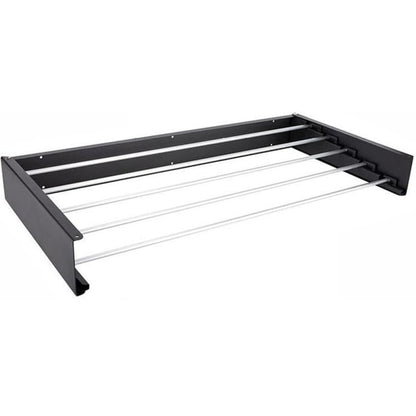 Wall-Mounted Foldable Clothes Drying Rack Indoor/Outdoor Balcony - Black