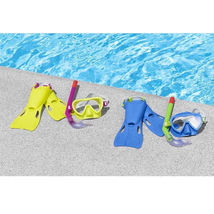 BESTWAY - SNORKELING MASK SET WITH SNORKEL AND FINS FOR CHILDREN 3+ YEARS