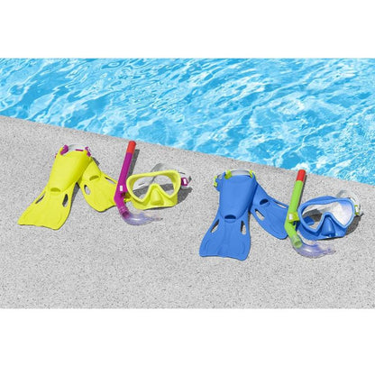 BESTWAY - SNORKELING MASK SET WITH SNORKEL AND FINS FOR CHILDREN 3+ YEARS