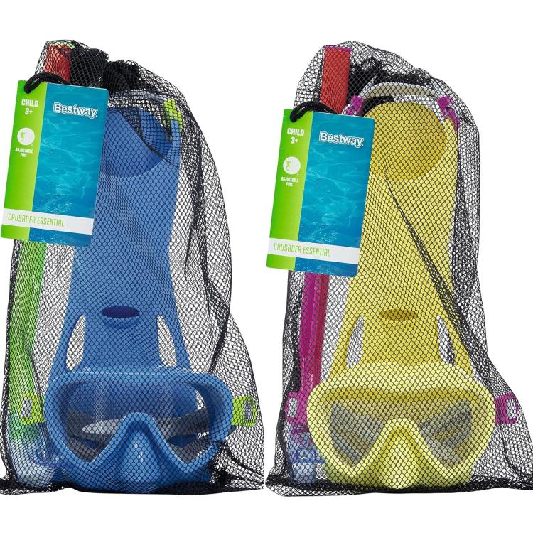 BESTWAY - SNORKELING MASK SET WITH SNORKEL AND FINS FOR CHILDREN 3+ YEARS