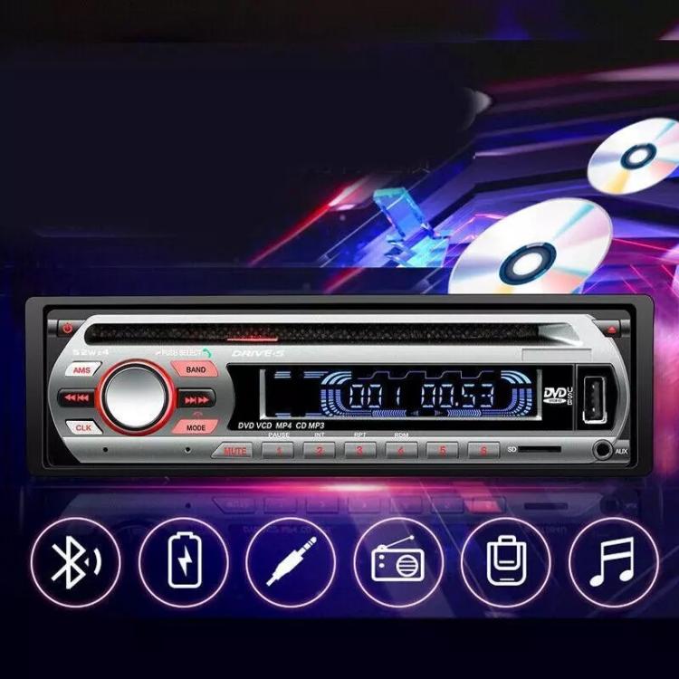Autoradio CD/DVD-Player Bluetooth SD USB AUX 52Wx4 Abnehmbares Bedienteil