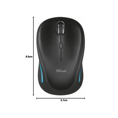 Trust Maus Yvi FX Beleuchtete LED RGB Kabellose Beidhändige Optische 1600 DPI Schwarz
