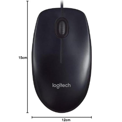 Logitech M90 Kabelgebundene USB-Maus 1000 DPI Beidhändig Arbeit PC/Mac/Laptop - Grau