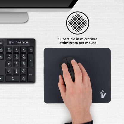 Vultech Tappetino Mouse Monocromatico Gomma Antiscivolo Mouse Pad Pc