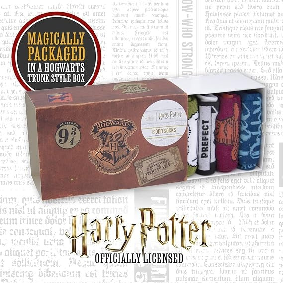 Paladone Harry Potter Socken (6X Odd Socks) 3 Paar Socken 36-41 Unisex Geschenkbox