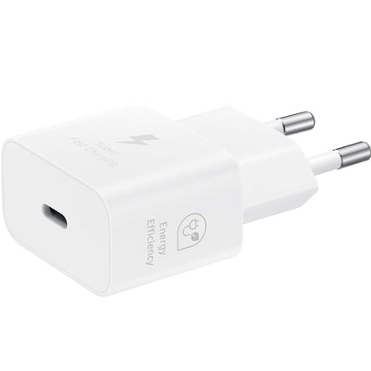 Samsung EP-T2510X Original 25W Ladegerät, USB-C Anschluss – Ladegerät (mit Kabel), Weiß