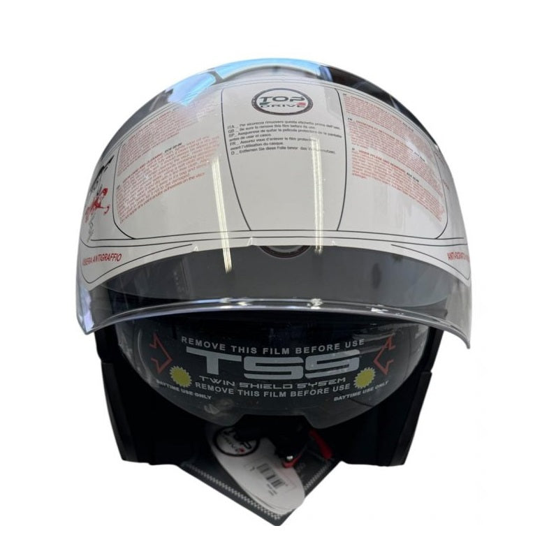 Casco Jet (Max) Moto Scooter Omologato Doppia Visiera Removibile Grigio Shine M