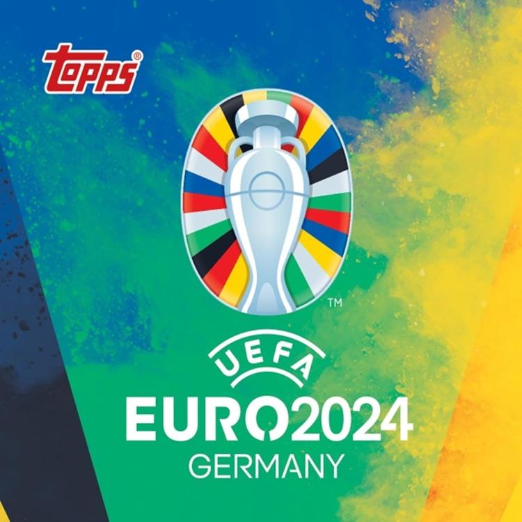 Topps - Sticker Tin + 54 Figurine Ufficiali Official Europei Di Calcio Euro 2024