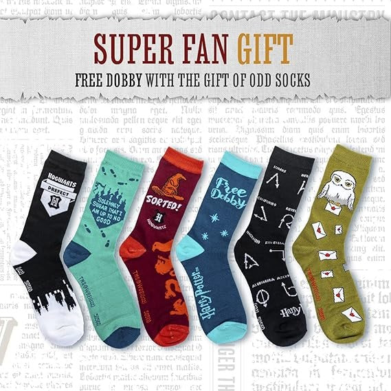 Paladone Harry Potter Socken (6X Odd Socks) 3 Paar Socken 36-41 Unisex Geschenkbox