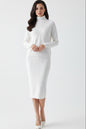 Women's Elegant Two-Piece Outfit with High-Neck Sweater and Long Skirt