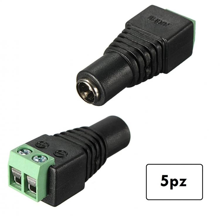 5 Stk. BUCHSENSTECKER SCHRAUBANSCHLUSS STROMVERSORGUNG FÜR KAMERAS/LED