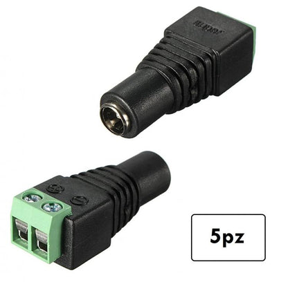 5 Stk. BUCHSENSTECKER SCHRAUBANSCHLUSS STROMVERSORGUNG FÜR KAMERAS/LED