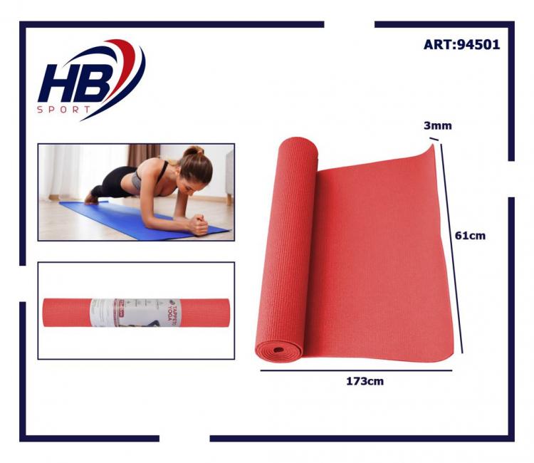 Tappetino Yoga Tappeto Aerobica Fitness Ginnastica Palestra Pilates 6mm Rosso