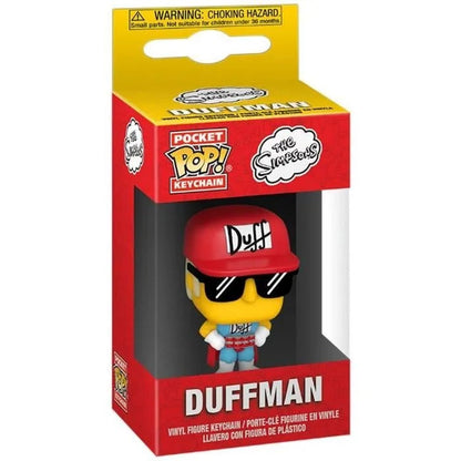 Funko Pop! Keychain Pocket The Simpson - (Duffman) Schlüsselanhänger Vinyl Figur 4cm