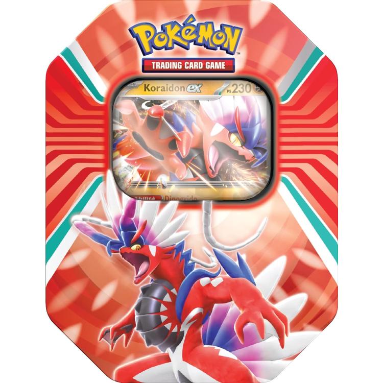 Pokemon Tin: "Paldea-Legenden" Tcg GCC Kartenspiel Koraidon/Miraidon (Zufällig)