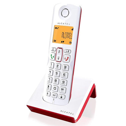 Alcatel S250 DECT Schnurlostelefon Freisprechfunktion Anrufer-ID Weiß/Rot