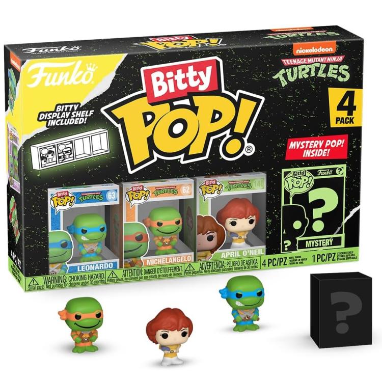 Funko Bitty Pop! Tmnt Ninja Turtles 4er-Pack Leonardo/Michelangelo/April