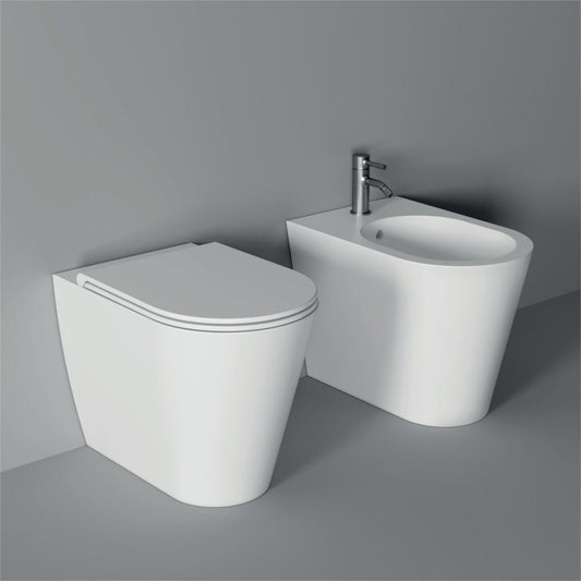 Alice Ceramica sanitari filomuro serie HIDE ROUND senza brida con sedile softclose