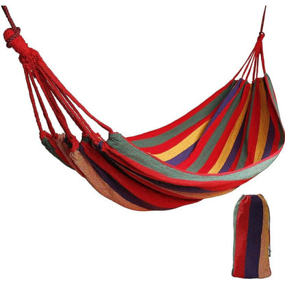 KLASSISCHE EINZELHÄNGEMATTE STOFFTASCHE BAUMWOLLE SEIL 200x150 GARTEN CAMPING R