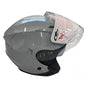 Jet Helmet (Max) Motorcycle Scooter Approved Dual Removable Visor Shine Grey XL
