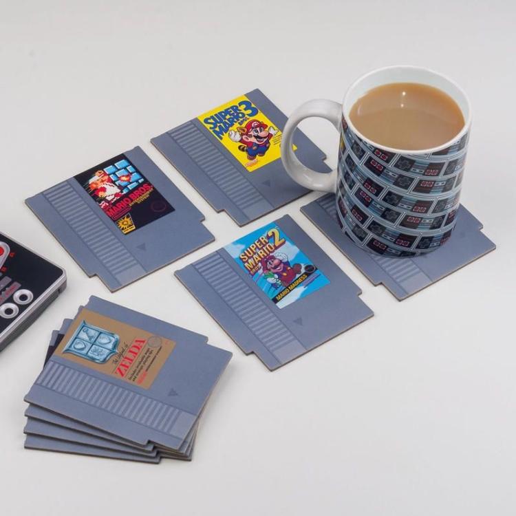 Paladone - Nintendo-Untersetzer (NES-Coaster) 8er-Set Retro-Nerd-Untersetzer