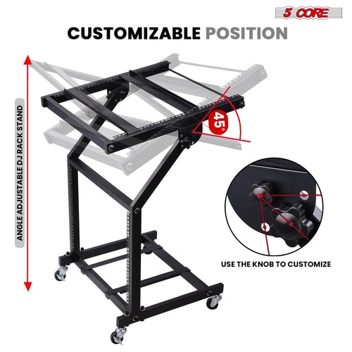 Supporto rack DJ 5Core 16U regolabile con ruote