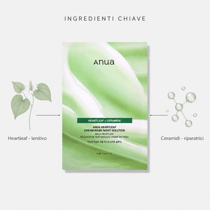Anua Heartleaf Cream Mask Night Solution – Maschera Viso Notte 10 pz