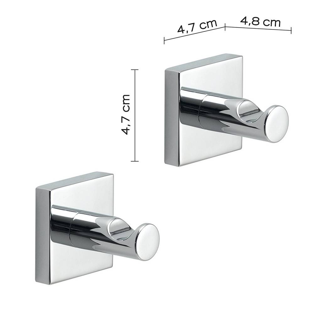 Appendiabiti a muro GEDY linea Fuji set 2 ganci Cromato