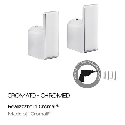 Appendiabiti a muro GEDY linea Outline set 2 ganci Cromato