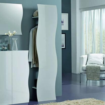 Appendiabiti Moderno Onda - Bianco Lucido, Made in Italy