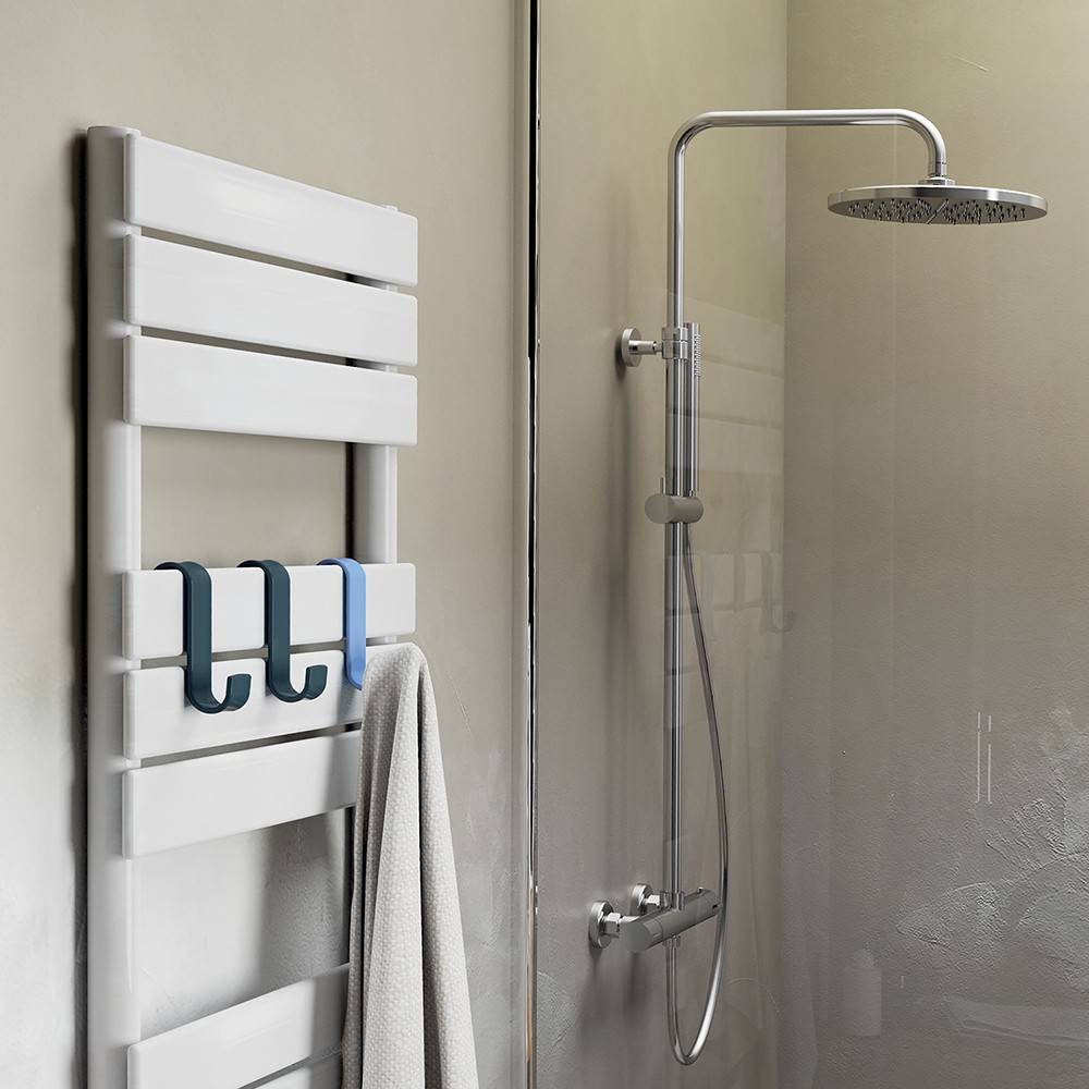 Appendiabiti per termoarredo GEDY linea Merlino in termoplastica colore Blu petrolio