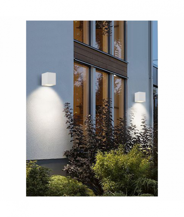 LED-Außenwandleuchte Gartenlampe GU10 Fassung Wandstrahler IP65/WEISS