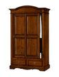 SHABBY CHIC WARDROBE 2 SLIDING DOORS WALNUT STAINED WOOD 122x60x200h