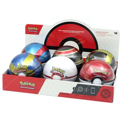 Pokemon Poké Ball Tin (Best Of 2021) Tgc Gcc Carte It (Sfera D23 Nera/Rossa/Oro)
