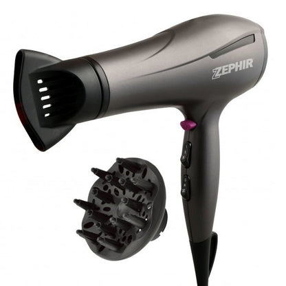 Zephir Haartrockner Elegance Professionell 2000W Föhn Diffusor Grau Zhb2001