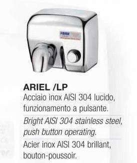 Asciugamani antivandalo in acciaio satinato e pulsante mod. ARIEL SP