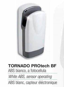 Asciugamani elettrico a parete Tornado Protech BF in plastica bianco