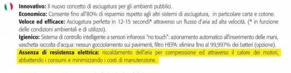 Asciugamani elettrico a parete Tornado Protech BF in plastica bianco