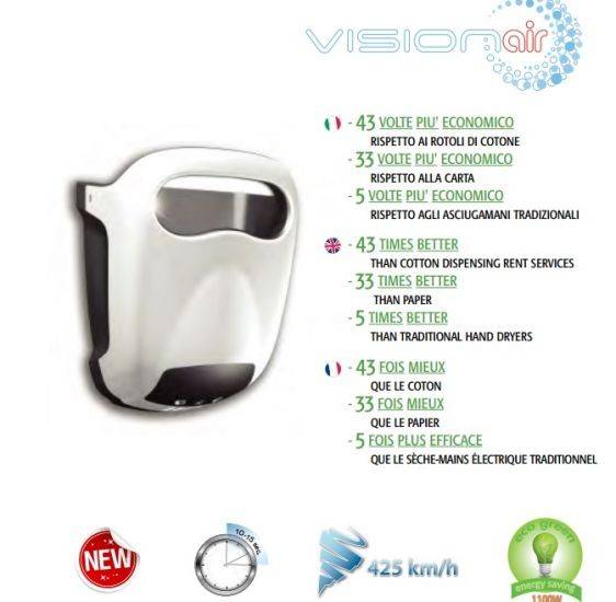 Asciugamani elettrico VISION AIR SF EASY colore grigio