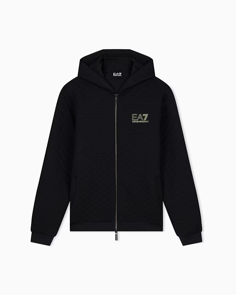 EA7 ARMANI Felpa Premium Label con cappuccio e zip intera 7M002247 AF26241 UC001 nera