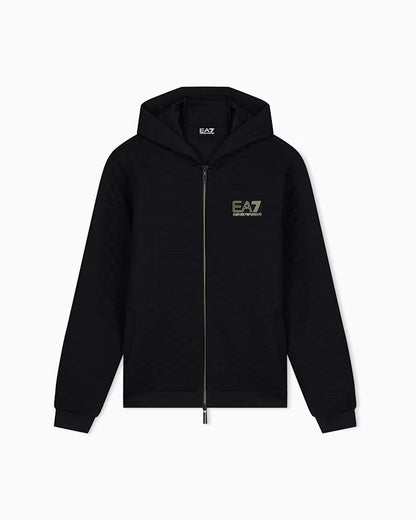 EA7 ARMANI Felpa Premium Label con cappuccio e zip intera 7M002247 AF26241 UC001 nera