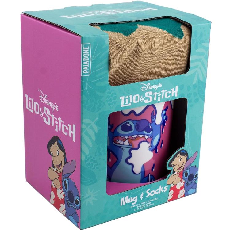 Paladone Disney (Lilo & Stitch) „Mug E Socks“ Geschenkset Tasse+Socken Gr. 35-41