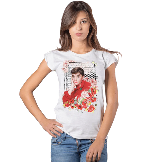 T-shirt Audrey Floral 100% Cotone Bio - STREET STYLE