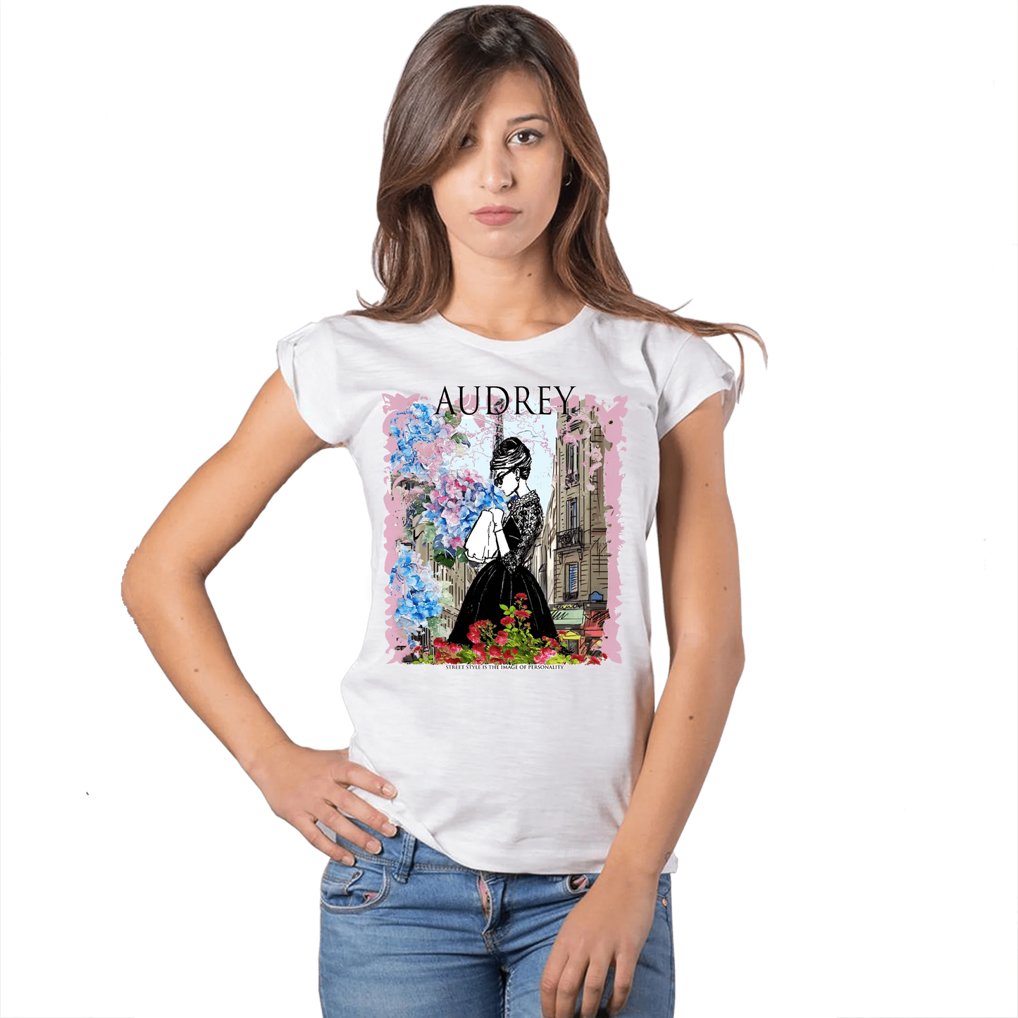 T-shirt Audrey Hepburn Donna Slub - Cotone Bio