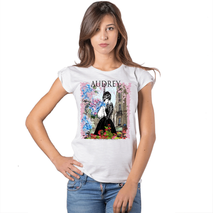 T-shirt Audrey Hepburn Donna Slub - Cotone Bio