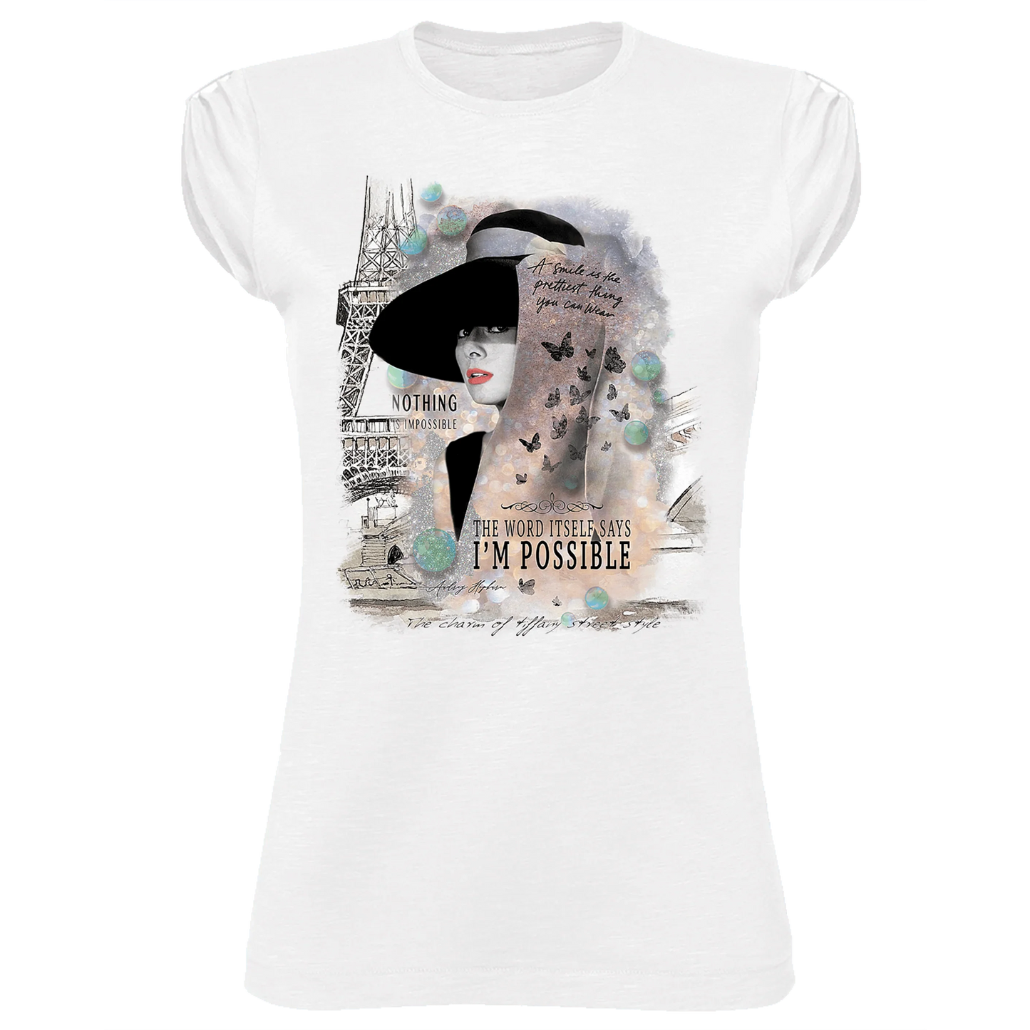 T-shirt Audrey Hepburn Donna Slub - Cotone Bio