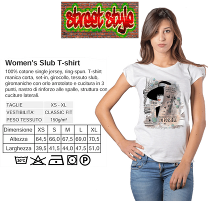T-shirt Audrey Hepburn Donna Slub - Cotone Bio