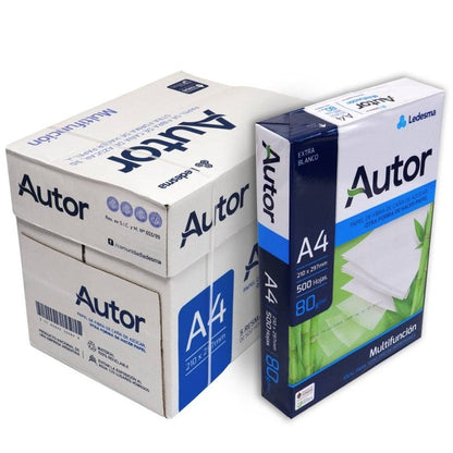 Autor 5 Risme Carta A4 2500 Fogli 80 gr Grammi Extra Bianca Fotocopie Stampante